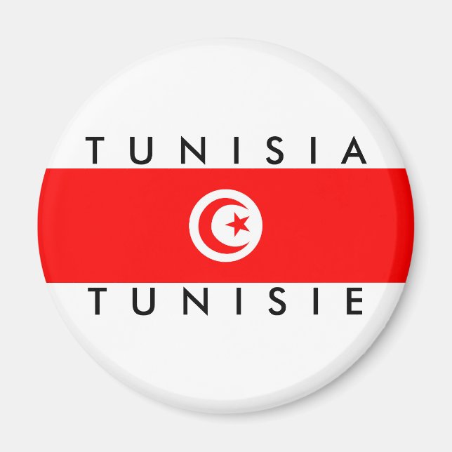Tunisia land flagga namn textsymbol tunisie magnet (Framsidan)
