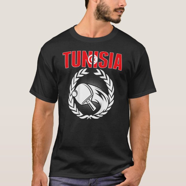 Tunisia Ping Pong  Tunisia Table Tennis Team Suppo T Shirt (Framsida)
