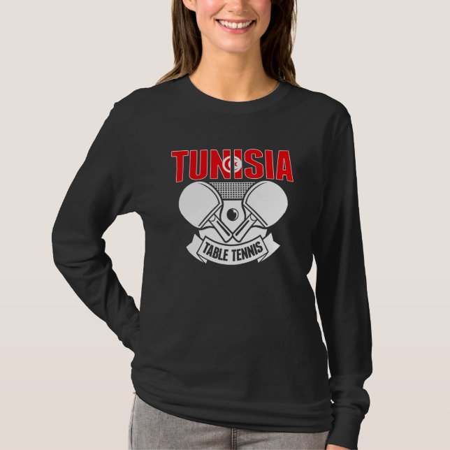 Tunisia Ping Pong  Tunisian Table Tennis Team Supp T Shirt (Framsida)