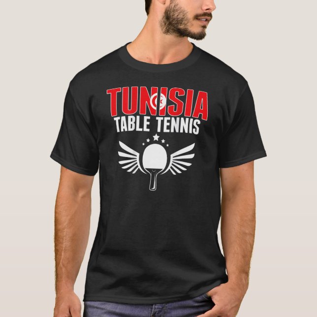Tunisia Table Tennis  Support Tunisian Ping Pong T T Shirt (Framsida)