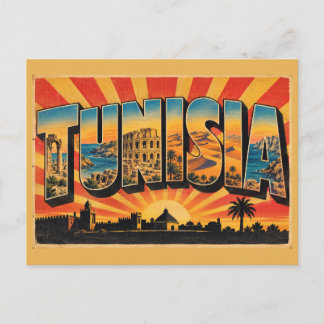 Tunisien Amfiteater Dyner Kust Vintage Resa Vykort