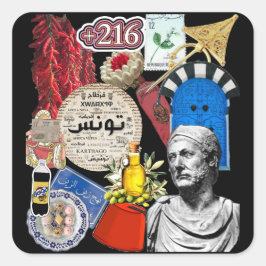 Tunisien Design | Tunisisk kultur och arv Fyrkantigt Klistermärke