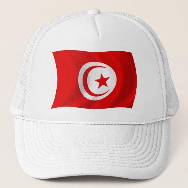 Tunisien Flagg Hatt Truckerkeps (Framsida)