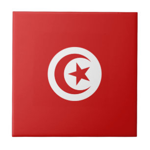 Tunisien flagg keramisk platta kakelplatta