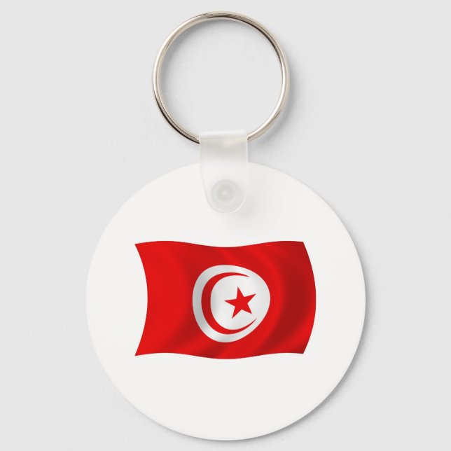 Tunisien Flagg Nyckelring (Framsida)