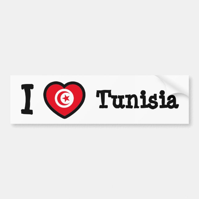 Tunisien Flagga Bildekal (Framsidan)