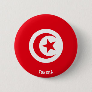 Tunisien Flagga Cute Patriotic Knapp