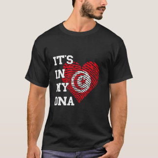 Tunisien flagga Det är i mitt DNA hjärta tumavtryc T Shirt