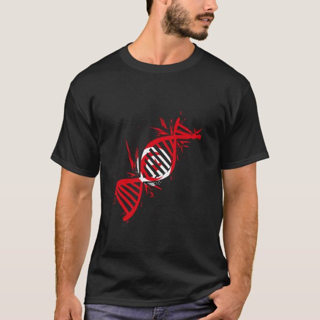 Tunisien Flagga DNA Molecule Tunisisian Pride Tuni T Shirt (Framsida)