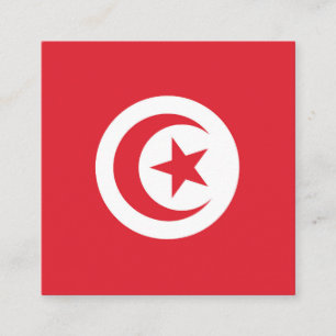 Tunisien Flagga Emblem Tilläggskort