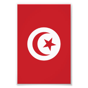 Tunisien flagga fototryck