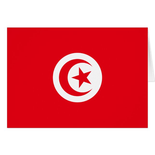 Tunisien flagga hälsningskort (Framsidan Horizontal)