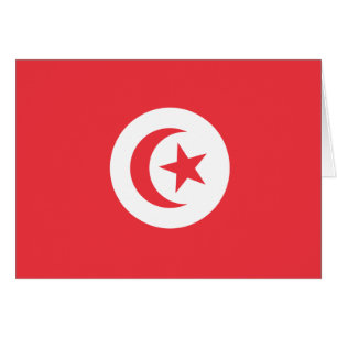 Tunisien flagga hälsningskort