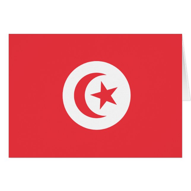 Tunisien flagga hälsningskort (Framsidan Horizontal)