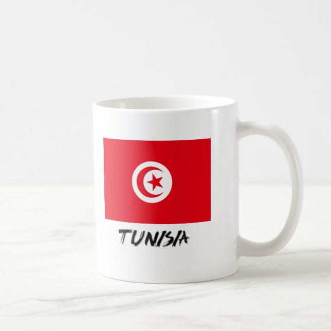 Tunisien flagga kaffemugg (Höger)