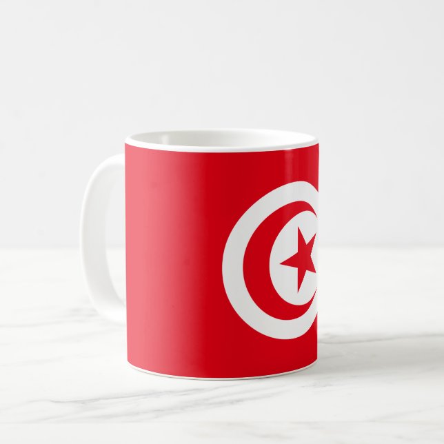Tunisien Flagga Kaffemugg (Framsida vänster)
