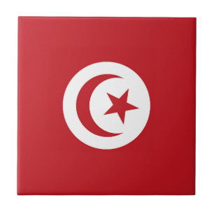 Tunisien flagga kakelplatta