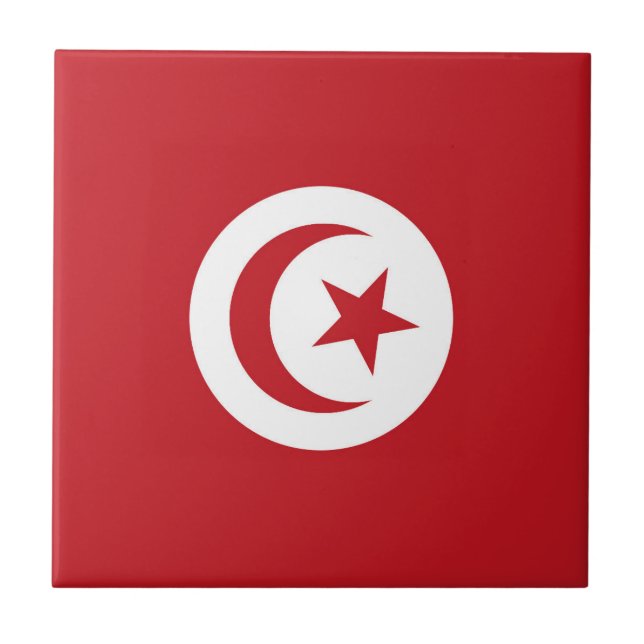Tunisien flagga kakelplatta (Framsidan)