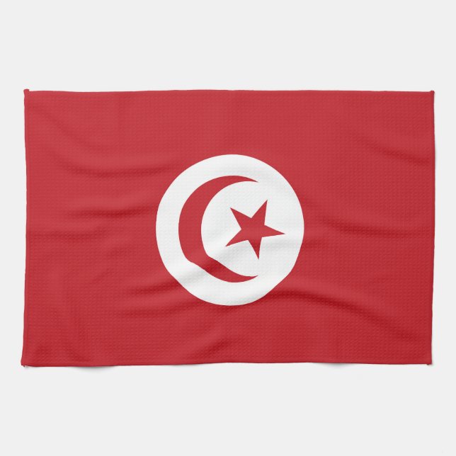 Tunisien flagga kökshandduk (Horisontell)