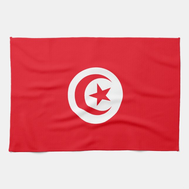 Tunisien flagga kökshandduk (Horisontell)