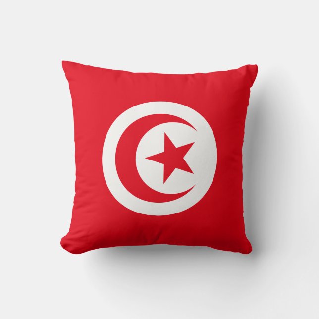 Tunisien Flagga Kudde (Framsida)