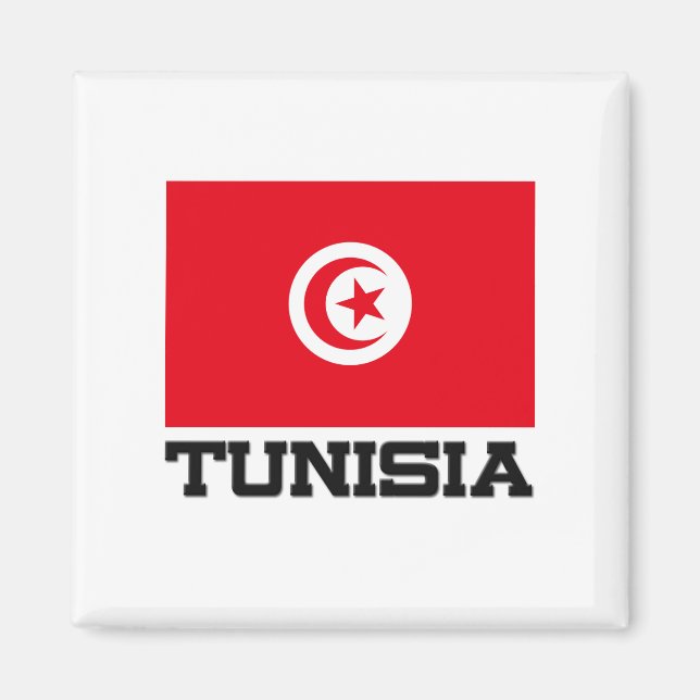 Tunisien Flagga Magnet (Framsidan)