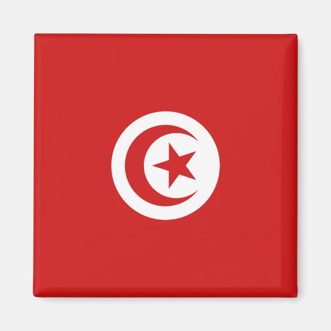 Tunisien Flagga Magnet (Framsidan)