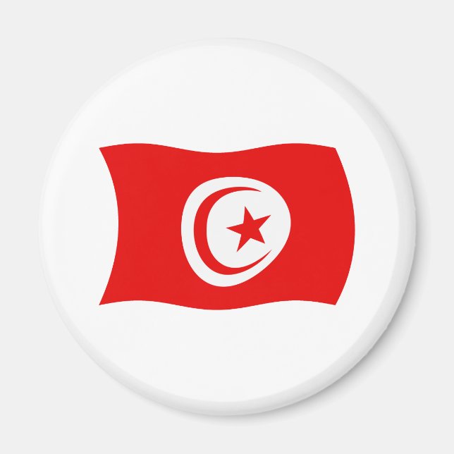 Tunisien Flagga Magnet (Framsidan)