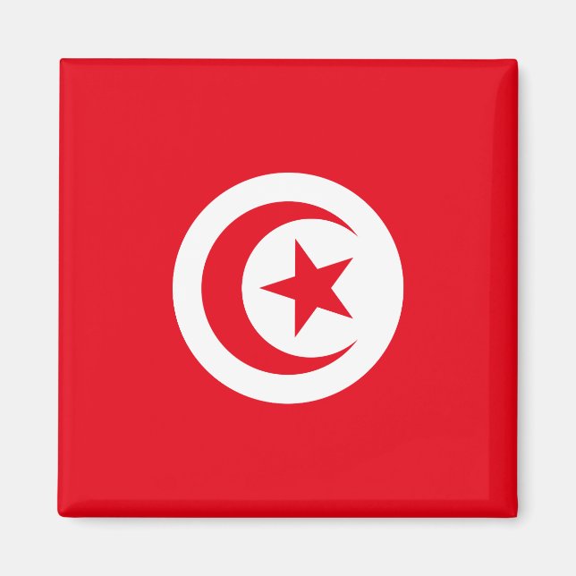 Tunisien Flagga Magnet (Framsidan)
