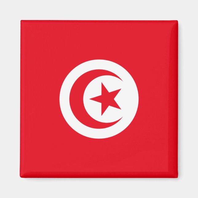 Tunisien Flagga Magnet (Framsidan)