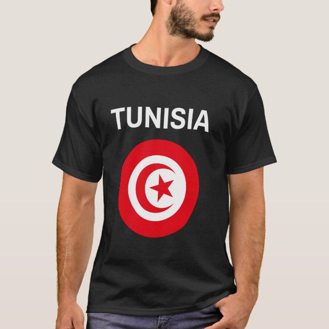 Tunisien Flagga Modern T Shirt (Framsida)