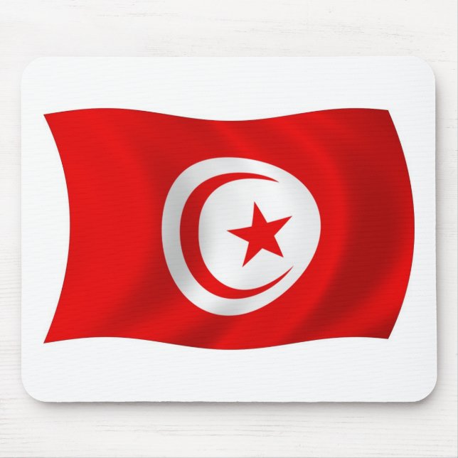 Tunisien Flagga Mousepad Musmatta (Framsidan)