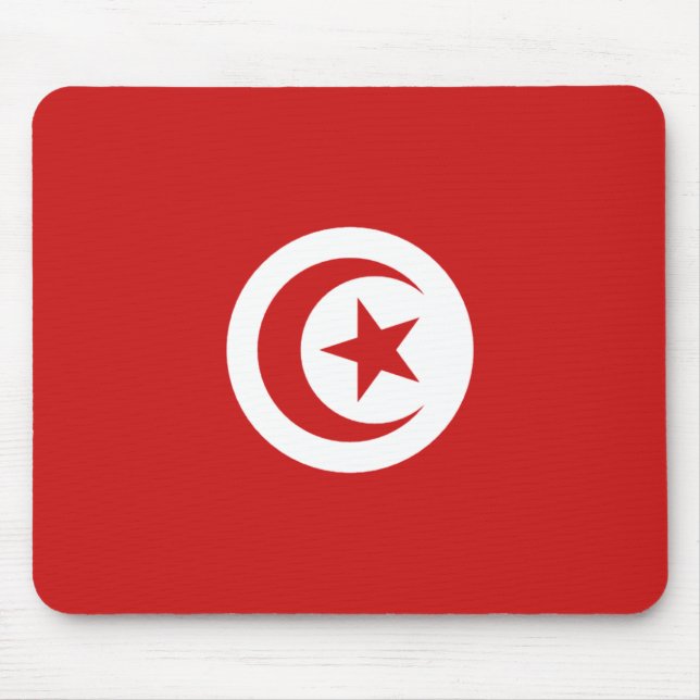 Tunisien Flagga Mousepad Musmatta (Framsidan)