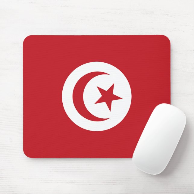 Tunisien flagga musmatta (Med mus)
