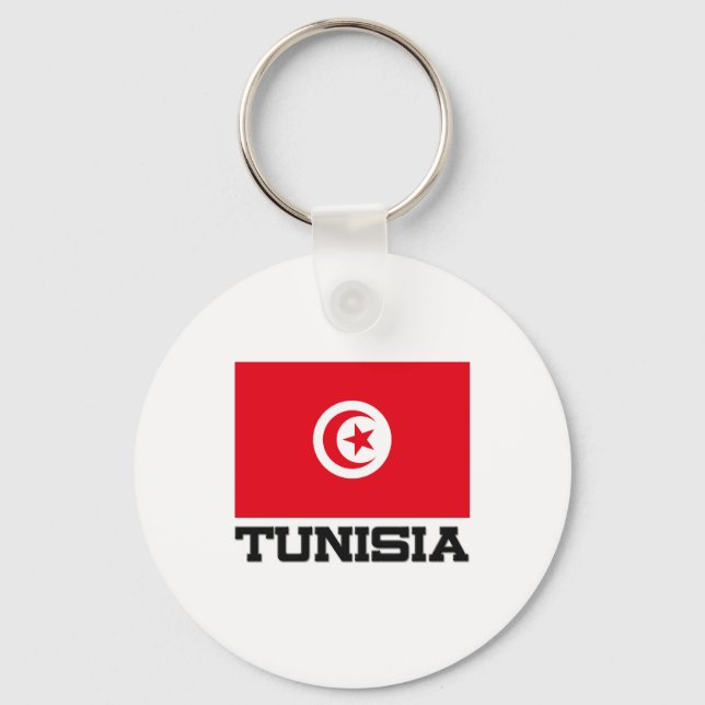 Tunisien Flagga Nyckelring (Framsida)