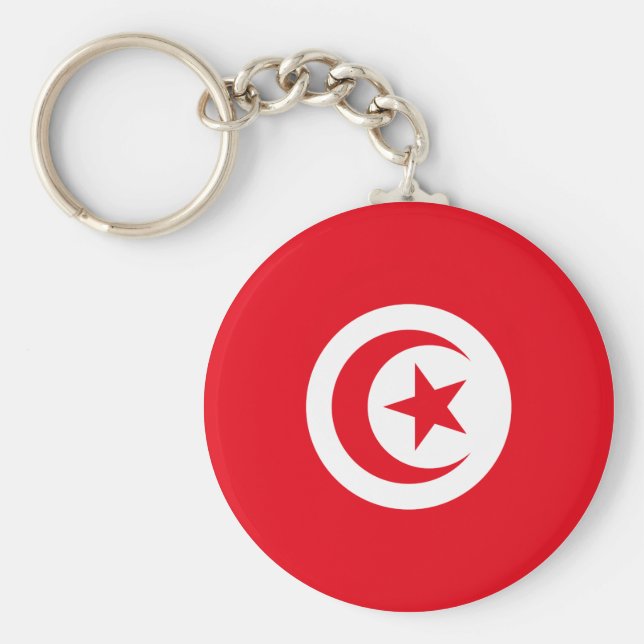 Tunisien Flagga Nyckelring (Framsidan)