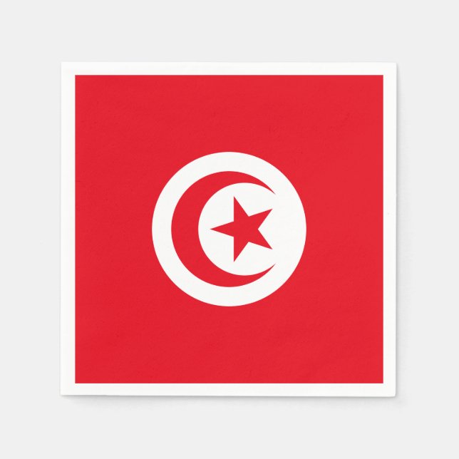 Tunisien Flagga Pappersservett (Framsidan)