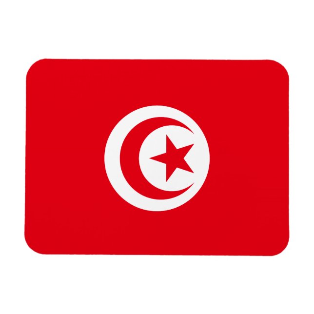 Tunisien Flagga Premium Magnet (Horisontell)