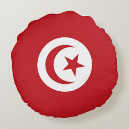 Tunisien flagga rund kudde
