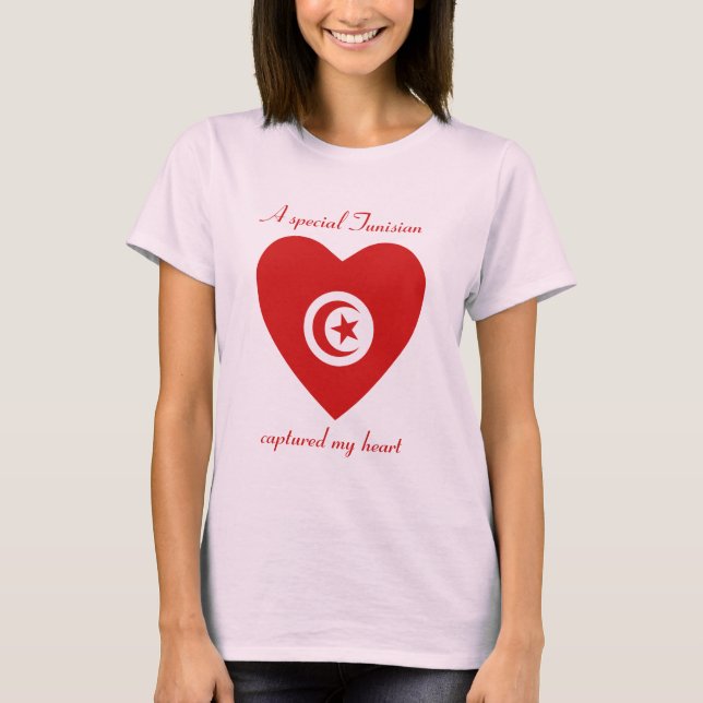 Tunisien Flagga Söt T-Shirt (Framsida)