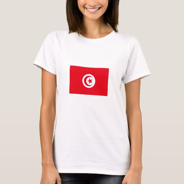 Tunisien flagga t shirt (Framsida)