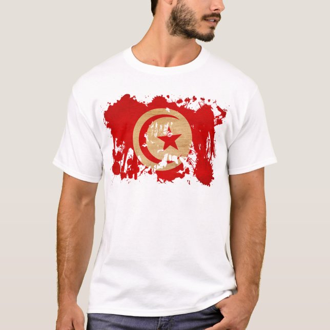 Tunisien flagga t-shirt (Framsida)