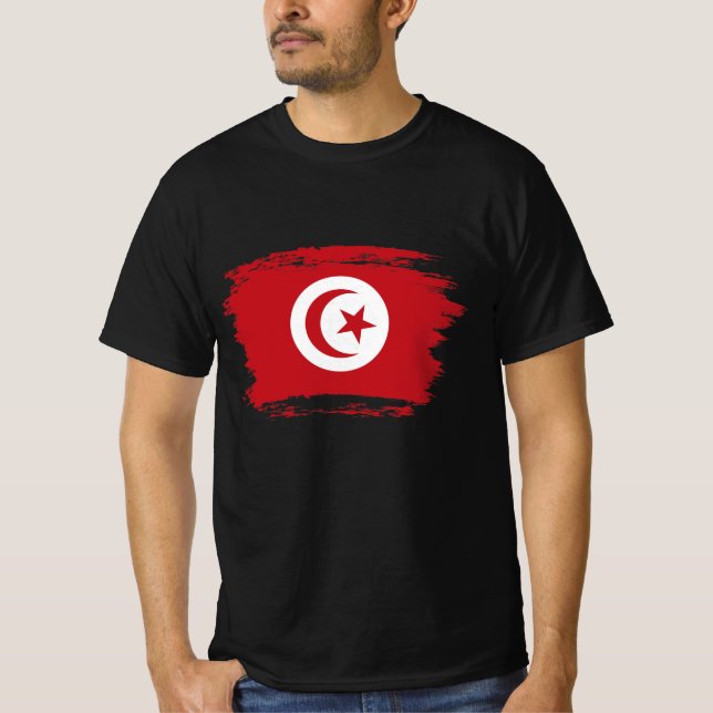 Tunisien flagga t shirt (Framsida)