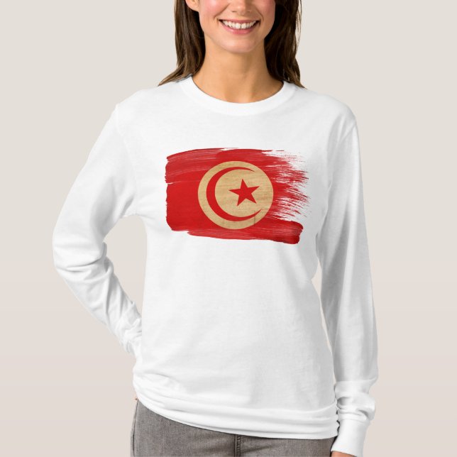 Tunisien flagga t-shirt (Framsida)