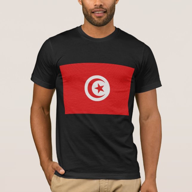 Tunisien flagga t-shirt (Framsida)