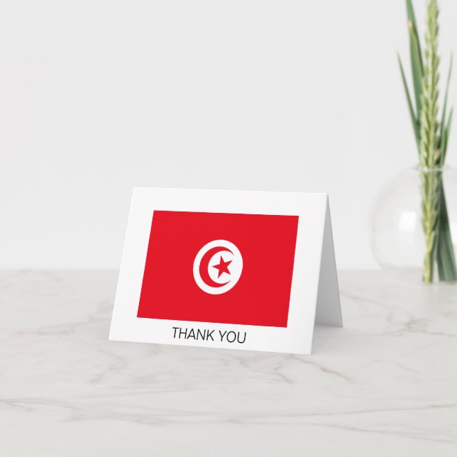 Tunisien flagga tack kort (Framsida)