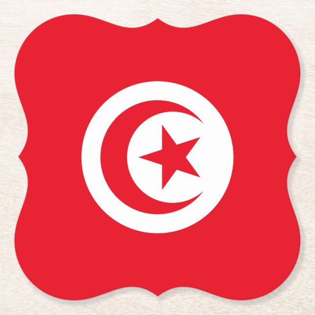 Tunisien Flagga Underlägg Papper (Framsida)