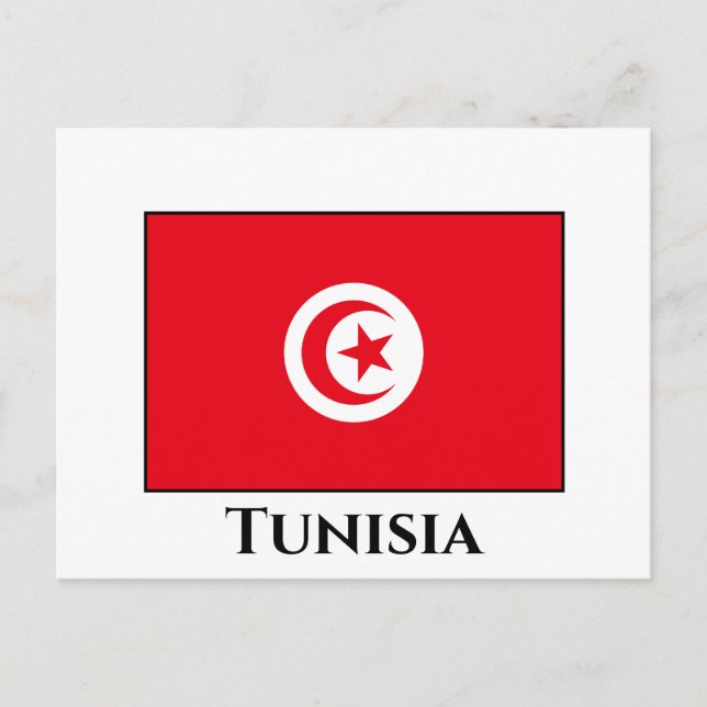 Tunisien Flagga Vykort (Framsida)