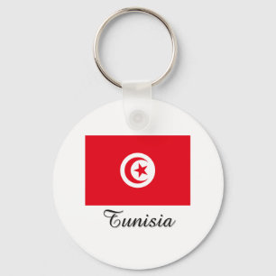 Tunisien flaggadesign nyckelring