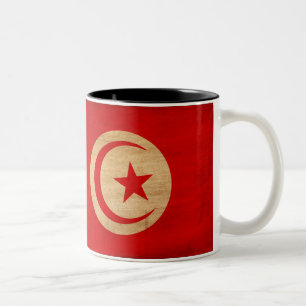 Tunisien flaggamugg Två-Tonad mugg